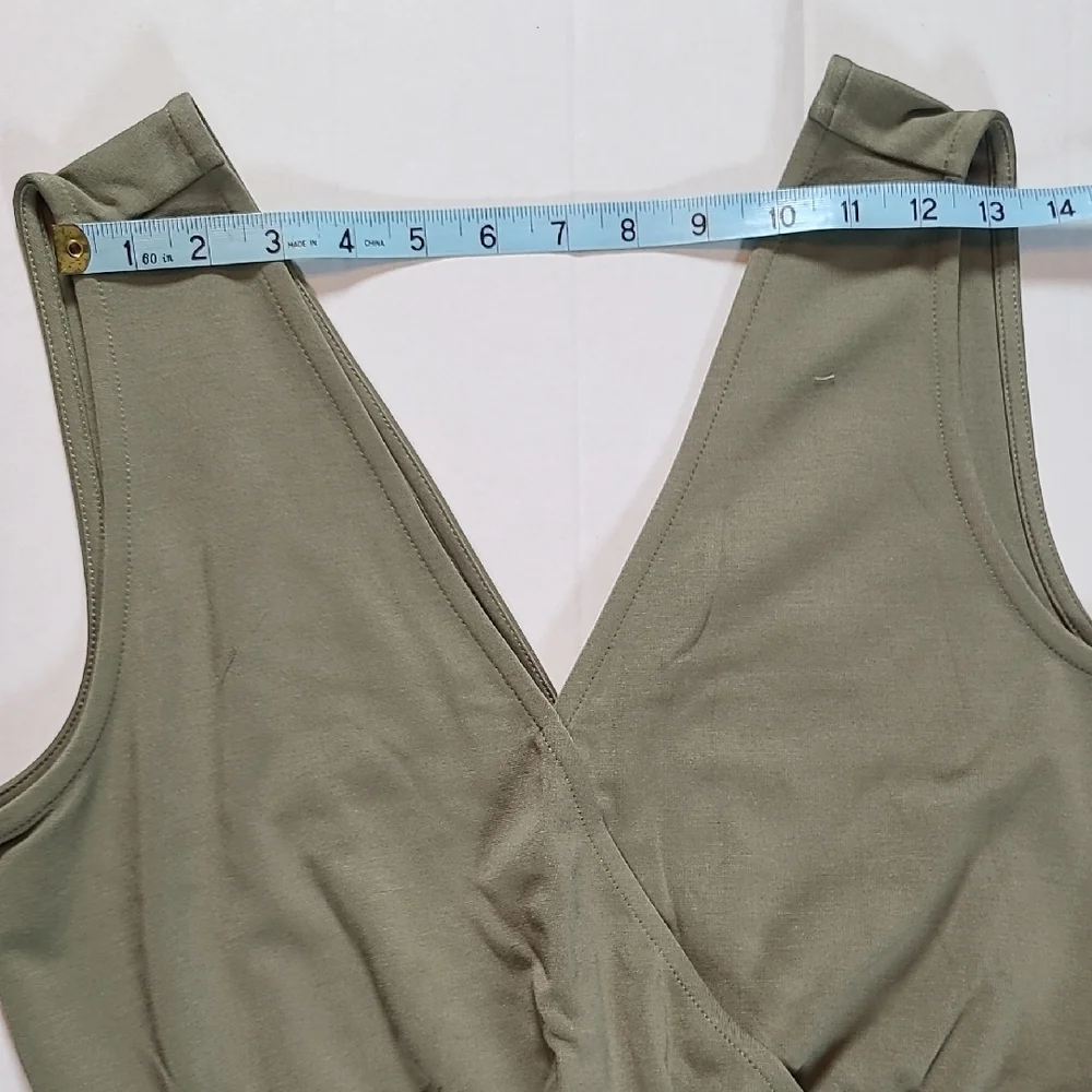 The Drop Elegant Caralynmirand Sleeveless Belted M Olive Green  Jumpsuit NWT - Picture 8 of 13